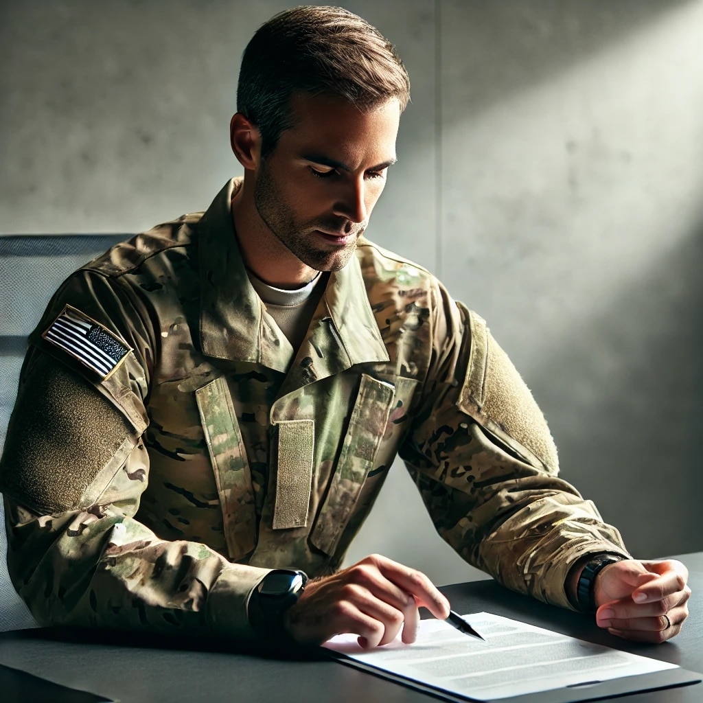 Military personnel at a desk creating a SITREP using the BRIEF methodology