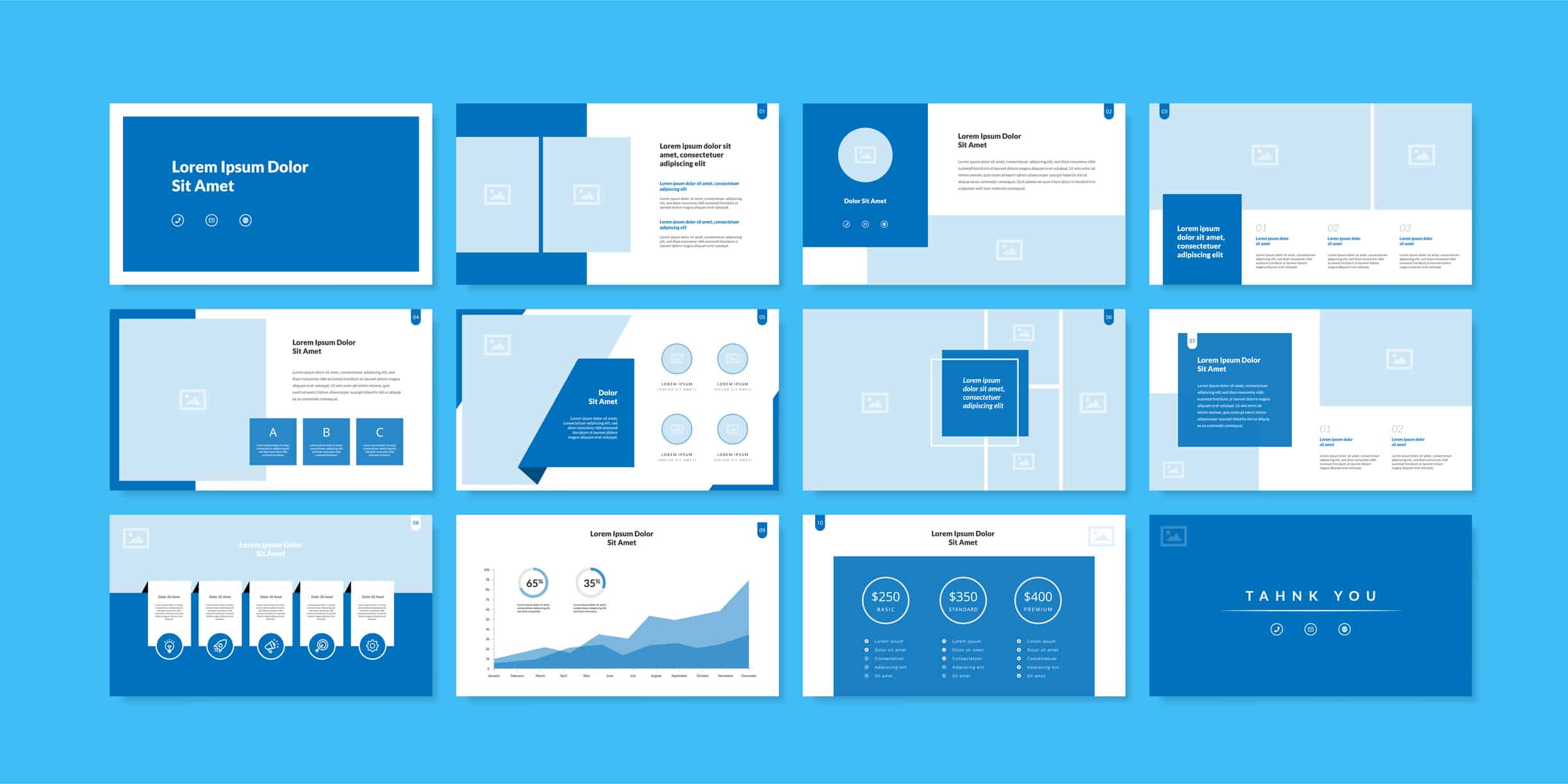 Three rows of presentation images.